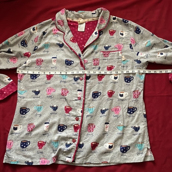Munki Sz L Coffee Latte Classic Flannel Pajama Top ONLY - Picture 12 of 14